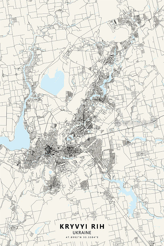 Kryvyi Rih矢量地图